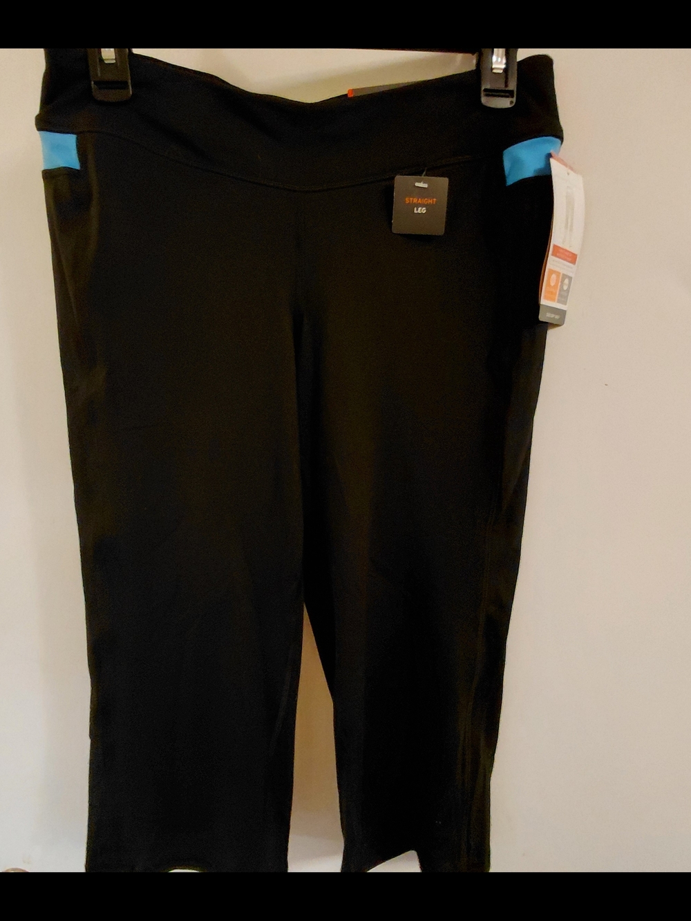 Champion Black Capri Pants with Blue Pocket Accents